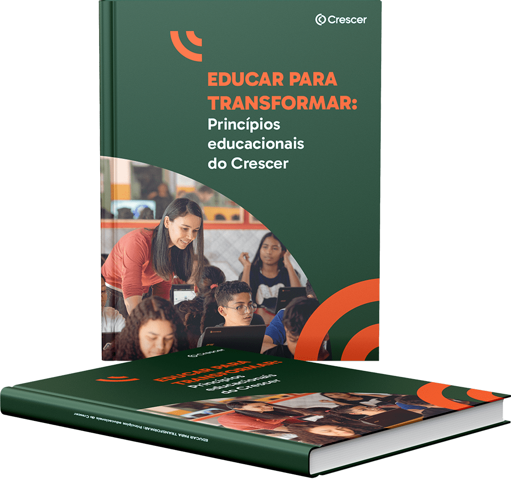 Representação do livro Educar para Transformar: princípios educacionais do Crescer.